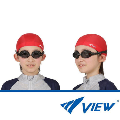 VIEW/ビュー キッズ スイミングゴーグル 小学生用 V722J スイムゴーグル 6-12歳用 水中眼鏡 水中めがね ケース付き 水泳 競泳 プール ジュニア 子供用 こども用 男の子用 女の子用