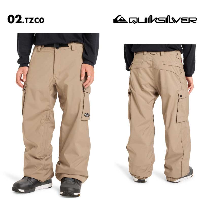 QUIKSILVER/クイックシルバー メンズ スノーパンツ SNOW DOWN CARGO PT 2025-26SNOW EQYTP03231 スノーウェア スノー スキー スノボ スノーボード ウインタースポーツ 連結用ループ ブーツゲイター カーゴポケット ベンチレーション 男性用