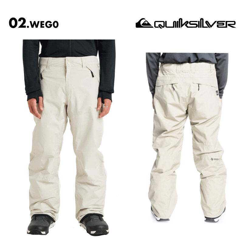 QUIKSILVER/クイックシルバー メンズ GORE-TEX スノーパンツ MISSION GORE-TEX PT 2025-26SNOW EQYTP03254 スノーウェア スノー スキー スノボ スノーボード ウインタースポーツ ブーツゲイター 連結用ループ エッジガード ベンチレーション 男性用