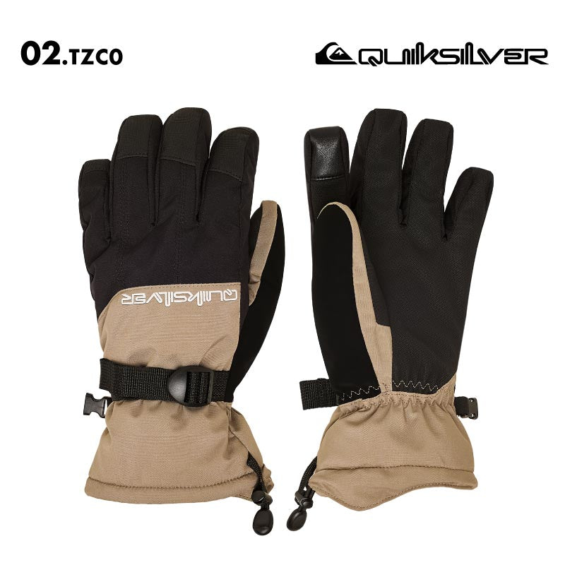QUIKSILVER/クイックシルバー メンズ 5指グローブ MISSION GLOVE 2025-26SNOW QGV253400 スノーグローブ 手袋 スノー スキー スノボ スノーボード 耐水 防寒 タッチパネル対応 リーシュコード 男性用