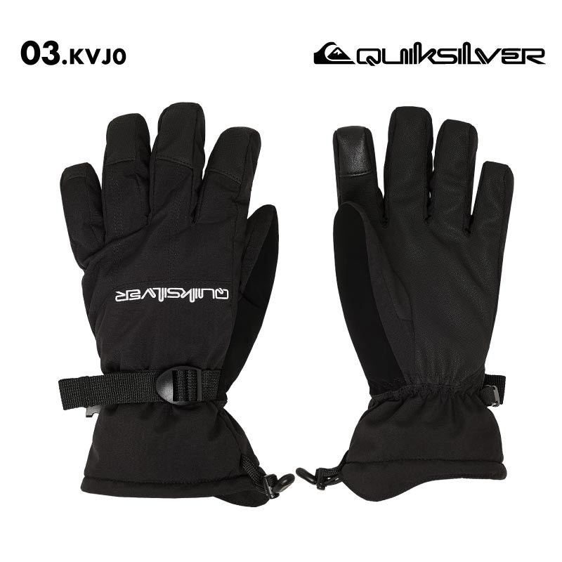 QUIKSILVER/クイックシルバー メンズ 5指グローブ MISSION GLOVE 2025-26SNOW QGV253400 スノーグローブ 手袋 スノー スキー スノボ スノーボード 耐水 防寒 タッチパネル対応 リーシュコード 男性用
