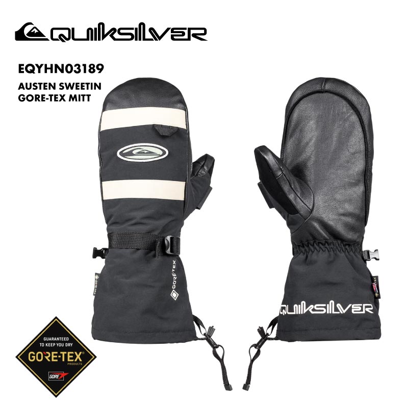 QUIKSILVER/クイックシルバー メンズ GORE-TEX ミトングローブ AUSTEN SWEETIN GORE-TEX MITT 2024-25 SNOW EQYHN03189 スノーボード スキー 手袋 防寒 ゴアテックス 防水 防数 タッチパネル対応 ゴーグル拭きパネル 撥水 男性用