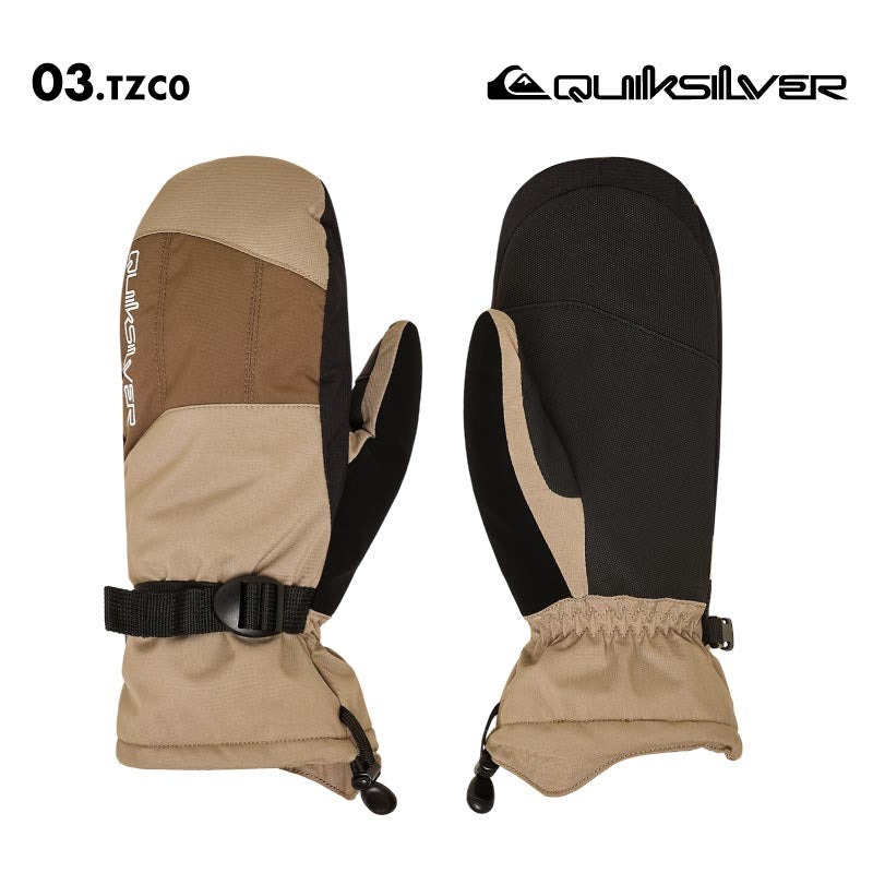 QUIKSILVER/クイックシルバー メンズ ミトングローブ MISSION MITT 2025-26SNOW QGV253401 スノーグローブ 手袋 スノー スキー スノボ スノーボード 耐水 防寒 リストアジャスター リーシュコード 男性用