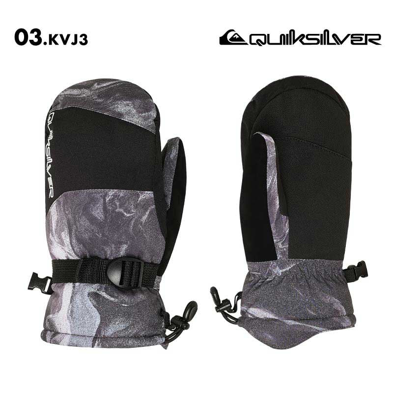 QUIKSILVER/クイックシルバー ジュニア ジュニア ミトングローブ MISSION YOUTH MITT 2025-26SNOW KGV253404 スノーグローブ 手袋 スノー スキー スノボ スノーボード 耐水 防寒 リストアジャスター リーシュコード ジュニア 子供用 こども用 男の子用 女の子用