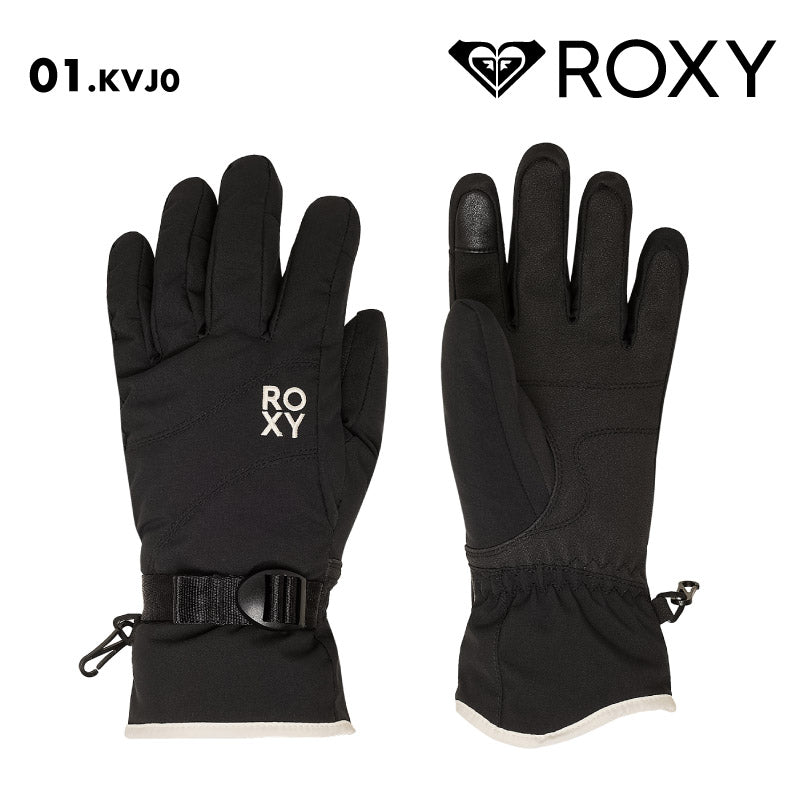 ROXY/ロキシー レディース 5指グローブ ROXY JETTY SOLID GLOVES 2025-26SNOW ERJHN03267 スノーグローブ 手袋 スノー スキー スノボ スノーボード 耐水 タッチパネル対応 防寒 ブランド 女性用