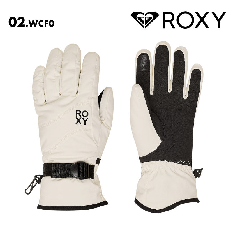 ROXY/ロキシー レディース 5指グローブ ROXY JETTY SOLID GLOVES 2025-26SNOW ERJHN03267 スノーグローブ 手袋 スノー スキー スノボ スノーボード 耐水 タッチパネル対応 防寒 ブランド 女性用