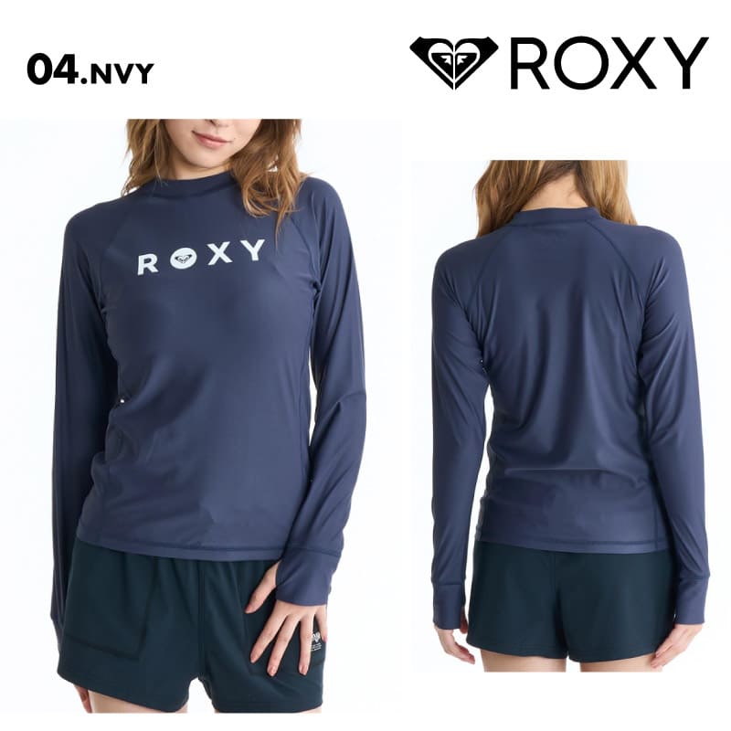 ROXY/ロキシー レディース 長袖 ラッシュガード RASHIE L_S 26 SPRING RLY265039 ボード 水着 サーフィン Tシャツ 海水浴 ビーチ サムホール シンプル 無地 ロゴ 女性用【メール便発送 26SS-01】