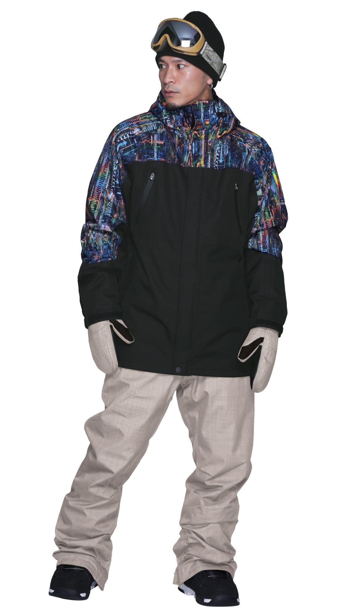 프린트 무늬 상하 세트 스노우 보드 웨어 맨즈 레이디스 PONTAPES PSET-41