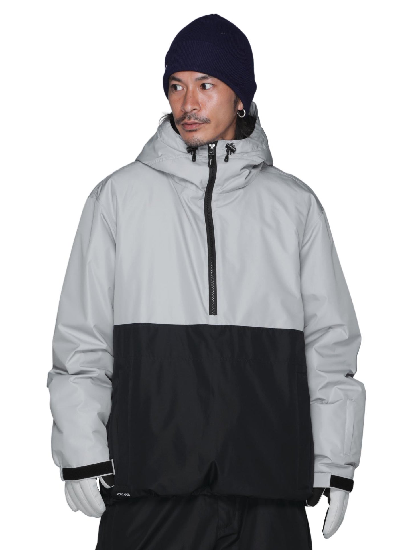 리플렉터 오버 사이즈 재킷 스노우 보드웨어 남성용 여성 PONTAPES POJ-381 스노보 - 선생님 착용