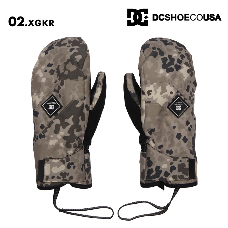DC SHOES/ディーシー メンズ ミトングローブ FRANCHISE MITTEN 2024SNOW DGV243920 スノーボード スキー 防寒 手袋 保温性 温かい リーシュコード 10Kインサート ゴーグル拭きパネル 5本指ライナー 男性用