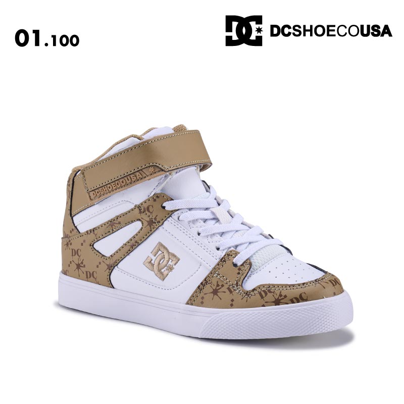 DC SHOES/ディーシー ジュニア シューズ PURE HIGH-TOP SE EV SN 2025 SPRING DK251005 スニーカー ハイカット 靴 運動靴 ベルト付き ブランド かっこいい ロゴ ブランド 正規品 ジュニア 子供用 こども用 男の子用 女の子用