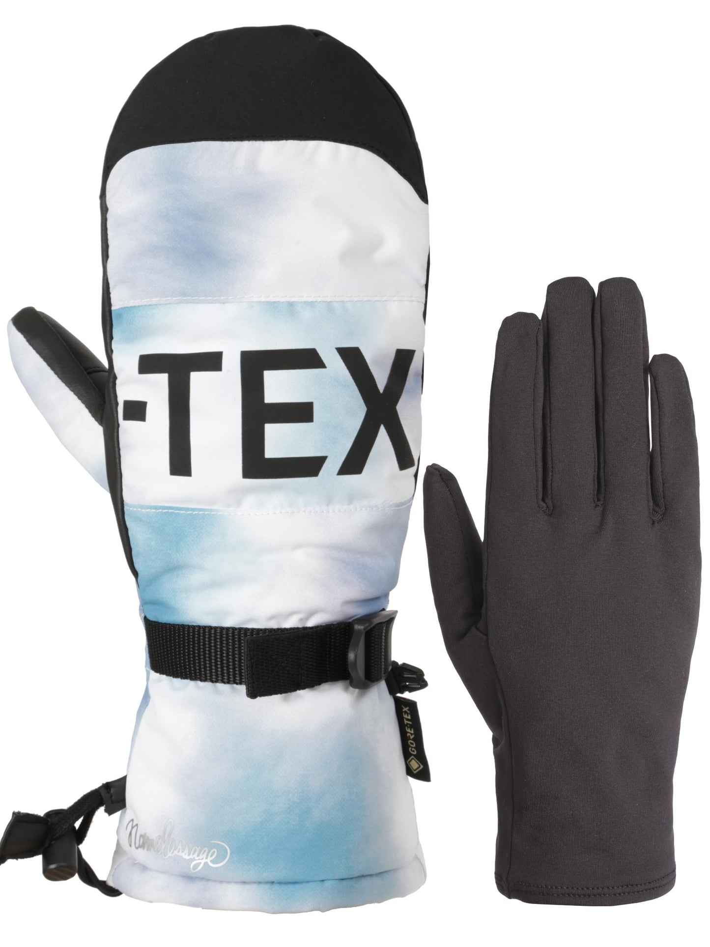 【在庫限り】GORE-TEX ミトン スノーグローブ ロングカフ メンズ レディース ゴアテックス インナー付き 中綿多め namelessage AGE-33M