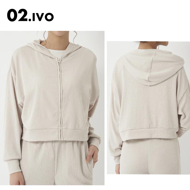OP/オーシャンパシフィック レディース 長袖ラッシュパーカー シワ素材ショート丈ラッシュ 2024 S/S 524494 女性用 メール便対応