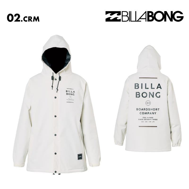 BILLABONG/ビラボン メンズ スノージャケット COACH JACKET 2025 SNOW BF01M-753 スノーウェア スノーボードウェア スノボウェア スキーウェア 上着 アウター 防寒 起毛ポケット ロゴ ブランド 男性用