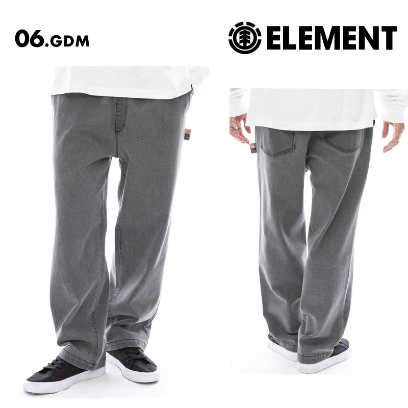 ELEMENT/エレメント メンズ スケートボード パンツ SHOD PANTS STD 2025 SPRING BF021-700 スケボー ボトムス ワイド テーパード ウエストゴム スケートパンツ 伸縮性 男性用