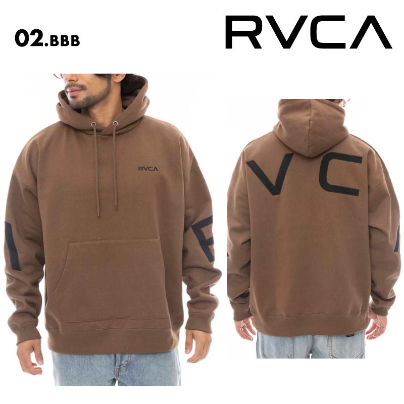 RVCA/ルーカ メンズ パーカー FAKE RVCA HD 2024 FALL&WINTER BE042-005 プルオーバー ビッグシルエット 裏起毛 厚手 フーディ フード付き ロゴ 柔らかい 秋冬 男性用 男性用