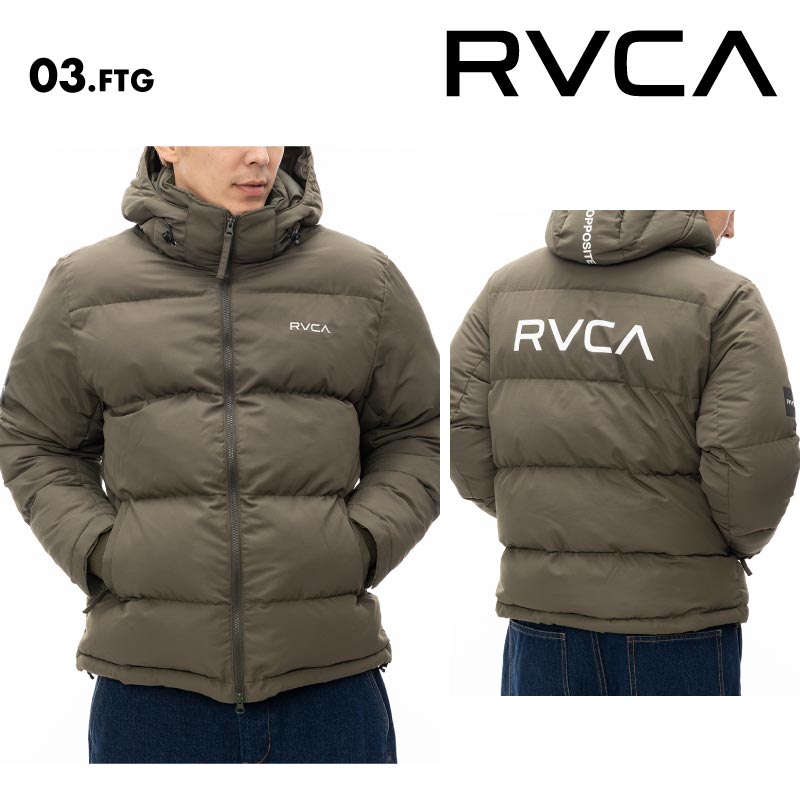 RVCA/ルーカ メンズ アウター RVCA PUFFER JACKET 2024 FALL&WINTER BE042-767 ジャケット フード着脱可能 ドローコード 二重袖リブ 撥水 防寒 暖かい パファージャケット 秋冬 男性用 男性用