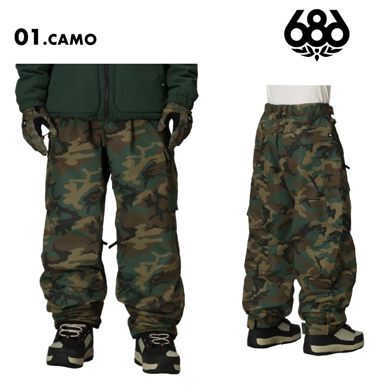 686/シックスエイトシックス メンズ スノーパンツ ESSOX CARGO PANT 2025-26 WINTER M4WN231 スノーウェア スノーボードウェア スノボウェア スキーウェア ズボン パンツ 防寒 ブーツゲイター レースフック ブランド 男性用
