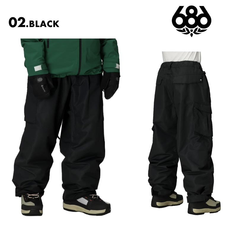 686/シックスエイトシックス メンズ スノーパンツ ESSOX CARGO PANT 2025-26 WINTER M4WN231 スノーウェア スノーボードウェア スノボウェア スキーウェア ズボン パンツ 防寒 ブーツゲイター レースフック ブランド 男性用