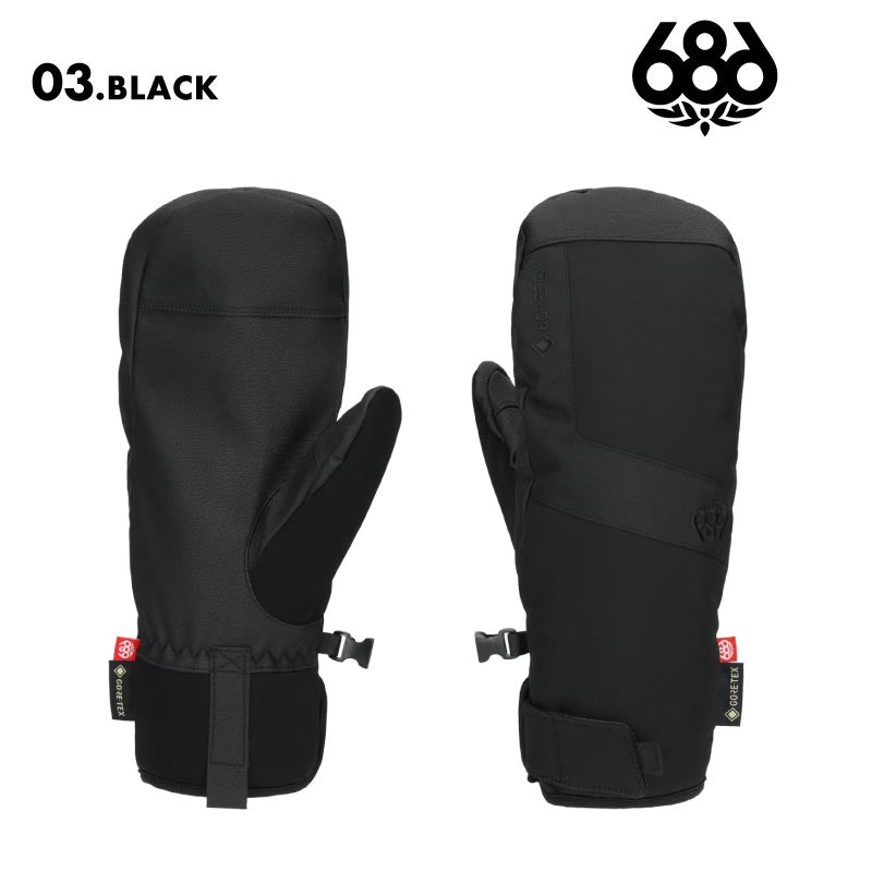 686/シックスエイトシックス メンズ GORE-TEX ミトングローブ MENS GORE-TEX LINEAR UNDER CUFF MITT 2025-26 WINTER M5WNGLV160 スノーグローブ スノーボードグローブ スノボグローブ スキーグローブ スキー スノボ スノーボード 防水 透湿 タッチスクリーン対応 男性用