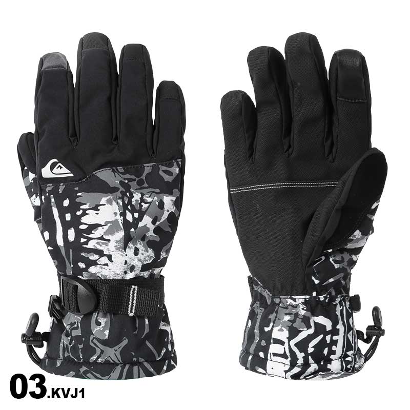 QUIKSILVER/クイックシルバー メンズ スノー5指グローブ QGV233403 スノーグローブ 手袋 てぶくろ 5指 スノーボード スノボ 防寒 保温 ウインタースポーツ 男性用