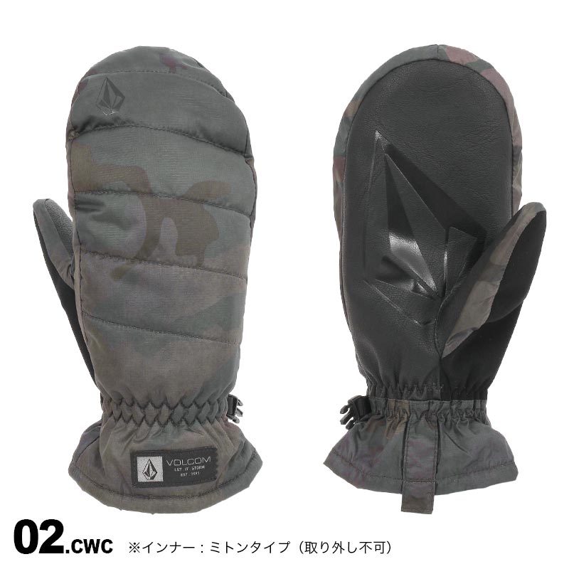 VOLCOM/ボルコム レディース ミトンスノーグローブ K6852405スノーボードスキーミトン防寒手袋手ぶくろダウン女性用