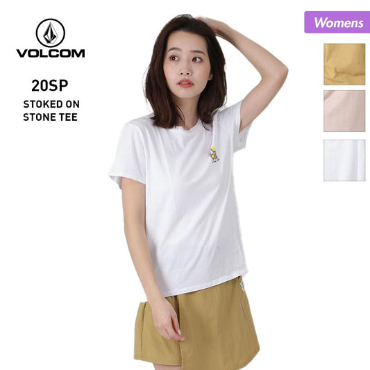 【SALE】 VOLCOM/ボルコム レディース 半袖 Tシャツ B3522001 ティーシャツ はんそで UVカット ロゴ ホワイト 白 女性用