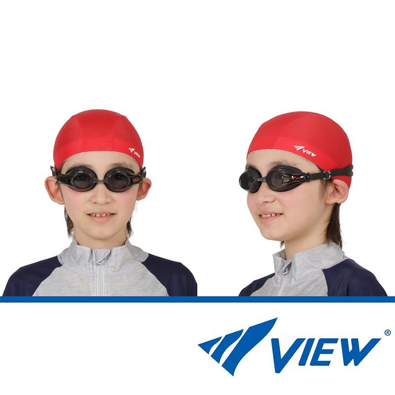 VIEW/View Kids Swimming Goggles for Elementary School Students V722J Suitable for All Elementary School Years 6-12 Years Underwater Glasses Underwater Glasses with Case Swimming Competition Pool Junior Children Children Boys Girls 