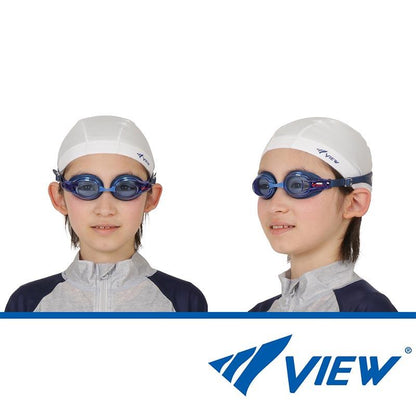 VIEW/View Kids Swimming Goggles for Elementary School Students V722J Suitable for All Elementary School Years 6-12 Years Underwater Glasses Underwater Glasses with Case Swimming Competition Pool Junior Children Children Boys Girls 