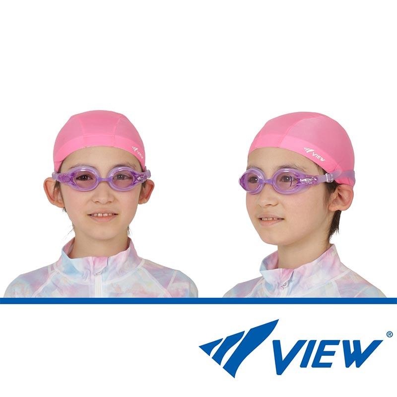 VIEW/View Kids Swimming Goggles for Elementary School Students V722J Suitable for All Elementary School Years 6-12 Years Underwater Glasses Underwater Glasses with Case Swimming Competition Pool Junior Children Children Boys Girls 