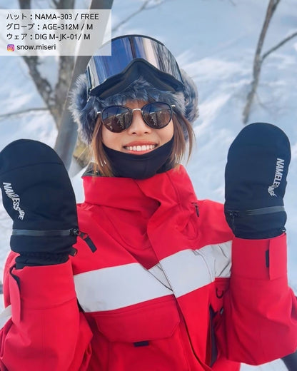 スノーグローブ ミトングローブ メンズ レディース スノーボード スノボ スキー ハンドアウト ハイボラ 手が出る スマホ操作 撥水 防風 止水ファスナー 保温 インナーグローブ付 namelessage/ネームレスエイジ AGE-312M メール便発送