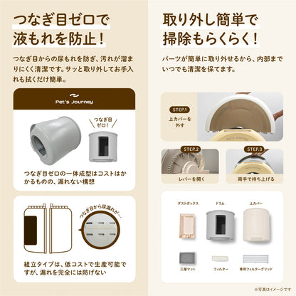 [当日発送][1年保証付] 猫トイレ 全自動 清掃 大型 ペット 多頭飼い 遠隔 消臭 ネコ用 安全 アロマ 健康管理 ペットジャーニー CATB-2201