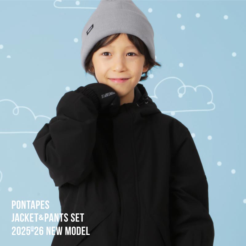 Raglan color scheme Top and bottom set Snowboard wear Junior 100 110 120 130 140 150 cm PONJR-109 