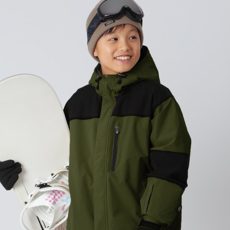 スノーボードウェア キッズ ジャケット単品 ジュニア スキーウェア 中綿入り 撥水 防寒 15cmサイズ調整可 25-26モデル PONTAPES/ポンタぺス PPJJ-1202