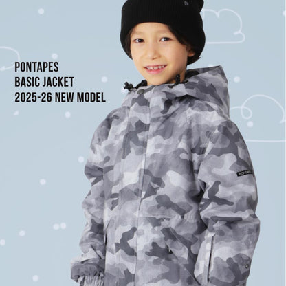 発送開始[1~14カラー] スノーボードウェア キッズ ジャケット単品 ジュニア スキーウェア 中綿入り 撥水 防寒 15cmサイズ調整可 25-26モデル PONTAPES/ポンタぺス PPJJ-1201PR