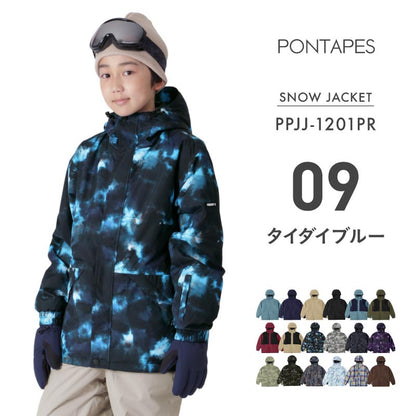 発送開始[1~14カラー] スノーボードウェア キッズ ジャケット単品 ジュニア スキーウェア 中綿入り 撥水 防寒 15cmサイズ調整可 25-26モデル PONTAPES/ポンタぺス PPJJ-1201PR