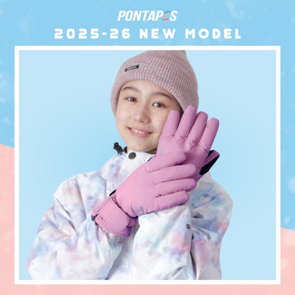 スノーボード グローブ キッズ スノボ スキー スノー 雪遊び 手袋 5本指 防寒 撥水 防水 PONTAPES/ポンタぺス PJR-102 [メール便対応]