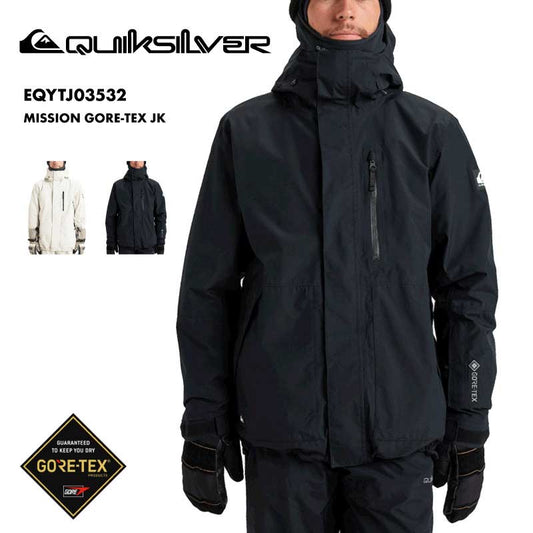 QUIKSILVER/クイックシルバー メンズ GORE-TEX スノージャケット MISSION GORE-TEX JK 2025-26SNOW EQYTJ03532 スノーウェア スノー スキー スノボ スノーボード ウインタースポーツ パウダースカート 連結用ループ パスポケット ゴーグルポケット 男性用