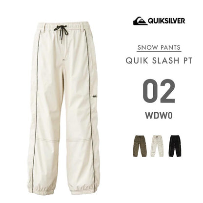 QUIKSILVER/クイックシルバー メンズ スノーパンツ QUIK SLASH PT 2024-25 SNOW QPT243413 スキーウェア スノーウェア スノボウェア ボードウェア フード ウエストゴム 防寒 撥水 ズボン バギーパンツ 男性用