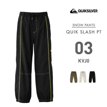 QUIKSILVER/クイックシルバー メンズ スノーパンツ QUIK SLASH PT 2024-25 SNOW QPT243413 スキーウェア スノーウェア スノボウェア ボードウェア フード ウエストゴム 防寒 撥水 ズボン バギーパンツ 男性用