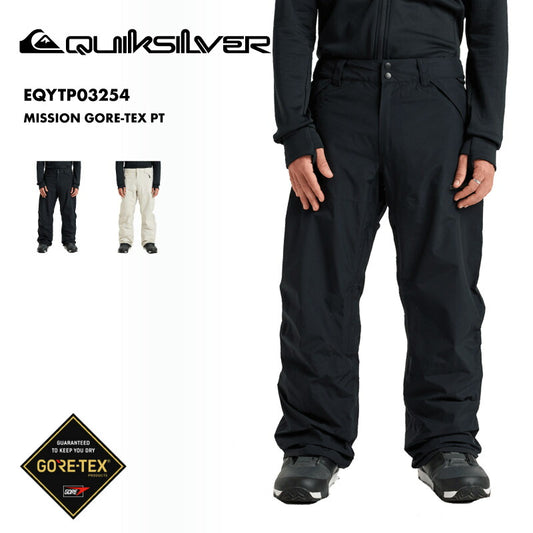 QUIKSILVER/クイックシルバー メンズ GORE-TEX スノーパンツ MISSION GORE-TEX PT 2025-26SNOW EQYTP03254 スノーウェア スノー スキー スノボ スノーボード ウインタースポーツ ブーツゲイター 連結用ループ エッジガード ベンチレーション 男性用