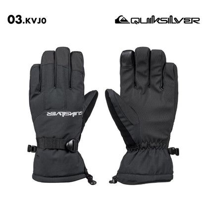 QUIKSILVER/クイックシルバー メンズ スノー 5指グローブ MISSION GLOVE 2024-25 SNOW EQYHN03193 スノーボード スキー ロングフィット 手袋 てぶくろ 防寒 タッチパネル対応 撥水 耐水 ゴーグル拭きパネル 男性用