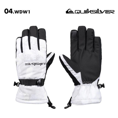 QUIKSILVER/クイックシルバー メンズ スノー 5指グローブ MISSION GLOVE 2024-25 SNOW EQYHN03193 スノーボード スキー ロングフィット 手袋 てぶくろ 防寒 タッチパネル対応 撥水 耐水 ゴーグル拭きパネル 男性用