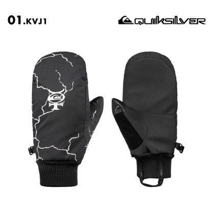 QUIKSILVER/クイックシルバー メンズ スノー ミトングローブ METHOD MITT 2024-25 SNOW EQYHN03190 スノーボード スキー 防寒 手袋 てぶくろ 撥水 中綿 裏地フリース タッチパネル対応 リブカフス 男性用