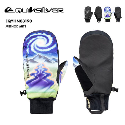 QUIKSILVER/クイックシルバー メンズ スノー ミトングローブ METHOD MITT 2024-25 SNOW EQYHN03190 スノーボード スキー 防寒 手袋 てぶくろ 撥水 中綿 裏地フリース タッチパネル対応 リブカフス 男性用