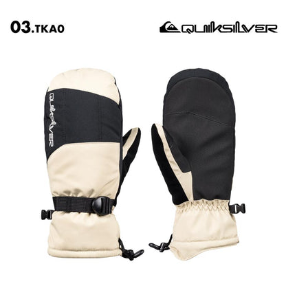 QUIKSILVER/クイックシルバー メンズ スノー ミトングローブ MISSION MITT 2024-25 SNOW EQYHN03195 スノーボード スキー ロングフィット 手袋 てぶくろ 防寒 撥水加工 裏地フリース ゴーグル拭きパネル 耐水 男性用