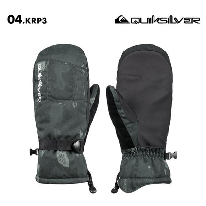 QUIKSILVER/クイックシルバー メンズ スノー ミトングローブ MISSION MITT 2024-25 SNOW EQYHN03195 スノーボード スキー ロングフィット 手袋 てぶくろ 防寒 撥水加工 裏地フリース ゴーグル拭きパネル 耐水 男性用