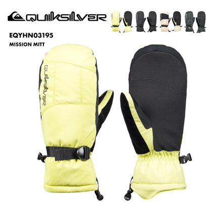 QUIKSILVER/クイックシルバー メンズ スノー ミトングローブ MISSION MITT 2024-25 SNOW EQYHN03195 スノーボード スキー ロングフィット 手袋 てぶくろ 防寒 撥水加工 裏地フリース ゴーグル拭きパネル 耐水 男性用