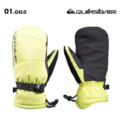 QUIKSILVER/クイックシルバー キッズ ジュニア ミトングローブ MISSION YOUTH MITT 2024-25 SNOW EQBHN03040 スノーボード スキー 防寒 手袋 耐水 撥水 裏地フリース ゴーグル拭きパネル カフスアジャスター リーシュコード ジュニア 子供用 こども用 男の子用 女の子用