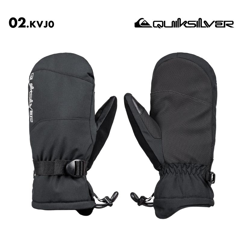 QUIKSILVER/クイックシルバー キッズ ジュニア ミトングローブ MISSION YOUTH MITT 2024-25 SNOW EQBHN03040 スノーボード スキー 防寒 手袋 耐水 撥水 裏地フリース ゴーグル拭きパネル カフスアジャスター リーシュコード ジュニア 子供用 こども用 男の子用 女の子用